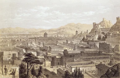 La ciudad de Éfeso desde el Monte Coressus, grabado por T. Picken, 1859